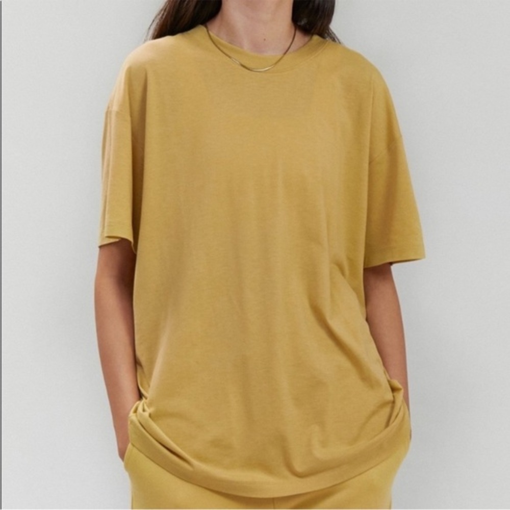 Girlfriend Collective Mustard Yellow Everyday Relaxed Fit Tee Shirt XXXL